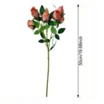 Silk Rose 7 Heads - 69-YWMR4009 artificial flower size and dimensions