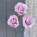 Silk Rose 3 Heads - 77-TJHY3009 artificial flower size and dimensions