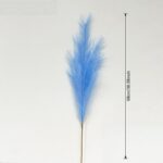 Large blue faux feather plume for floral arrangements, used as an artificial flower accent.