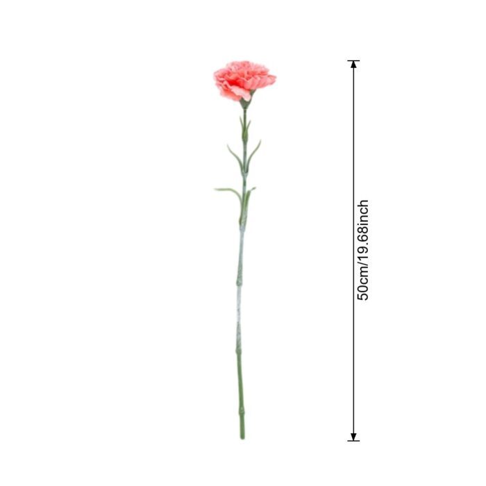 Artificial flower carnation stem, ideal for realistic faux wedding flowers decor arrangements.