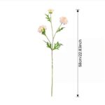 Artificial Scabiosa flower branch featuring three pink blooms, ideal for realistic faux wedding flowers decor.
