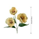 3D silk poppy bouquet of three heads, perfect faux wedding flowers for everlasting decor.
