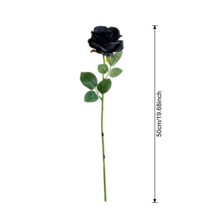 Black silk rose bouquet, a realistic artificial flower designed for wedding decor.