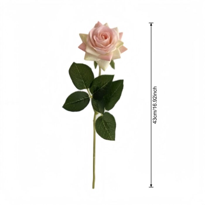 Realistic artificial flower single rose stem, perfect as faux wedding flowers.