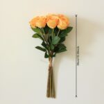 Bouquet of artificial silk roses (8 heads), perfect for faux wedding flowers.