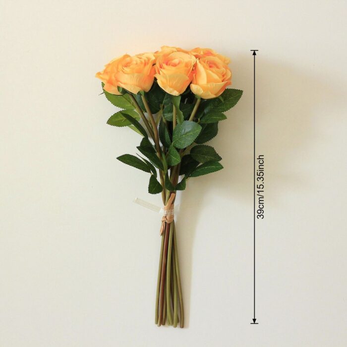 Bouquet of artificial silk roses (8 heads), perfect for faux wedding flowers.