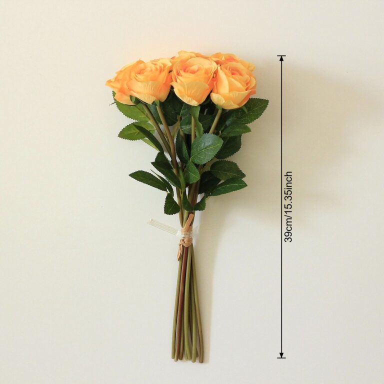 Bouquet of artificial silk roses (8 heads), perfect for faux wedding flowers.