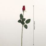 Single red artificial rose stem with height dimension marked at 44cm or 17.32 inches against a clean background.