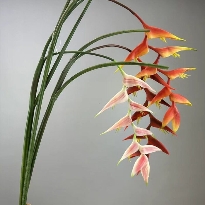 Real touch hanging bird of paradise 9 heads in orange, red and pink Real touch hanging bird of paradise 9 heads in orange, red and pink