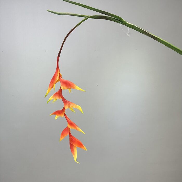 Orange real touch hanging bird of paradise, 9 bracts